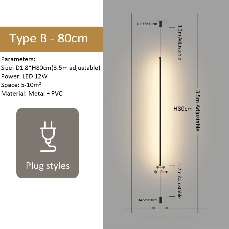 Linear Pendant Light Black Hanging Lamp