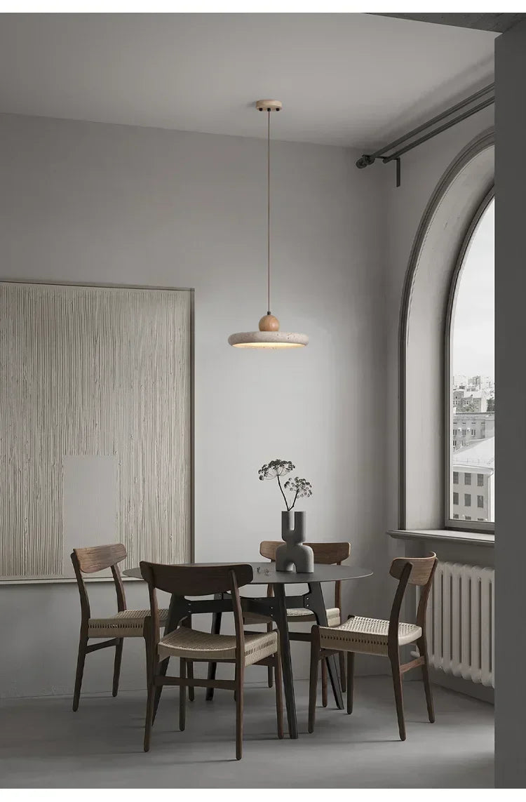 Modern Natural Stone LED Pendant Light Nordic Retro Travertine Chandelier for Dining Room Beside Home Decor Light Fixtures
