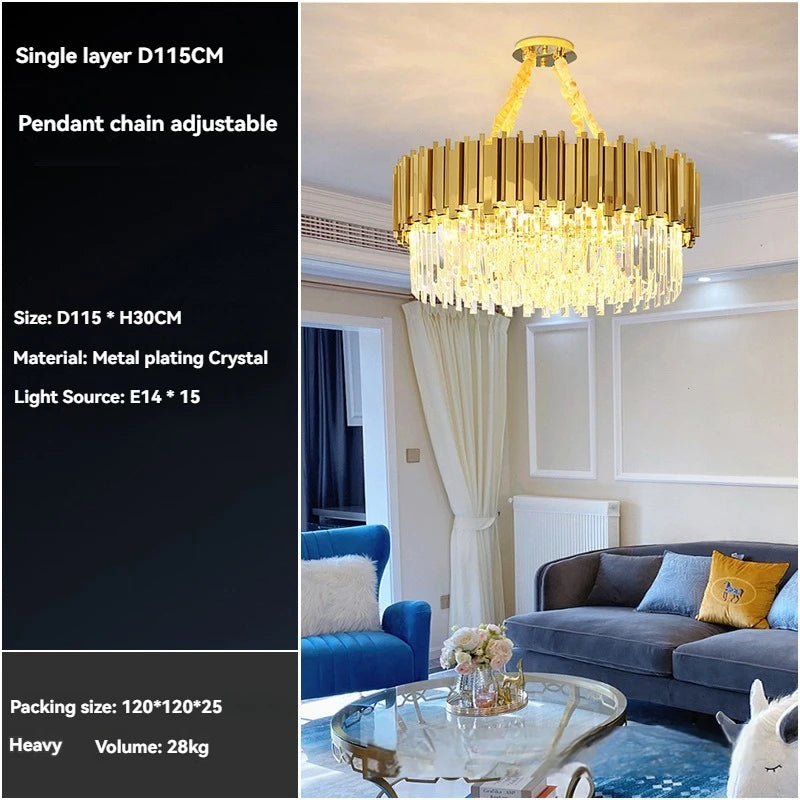 Gold Crystal LED Chandelier Lighting