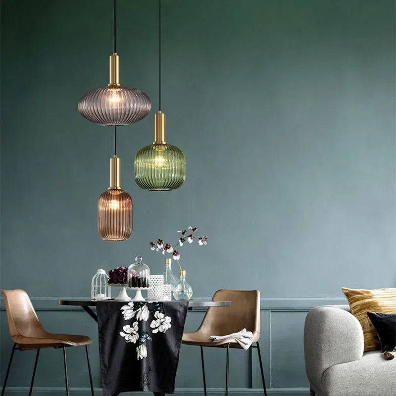 Retro Restaurant Colorfull Glass Pendant Lights