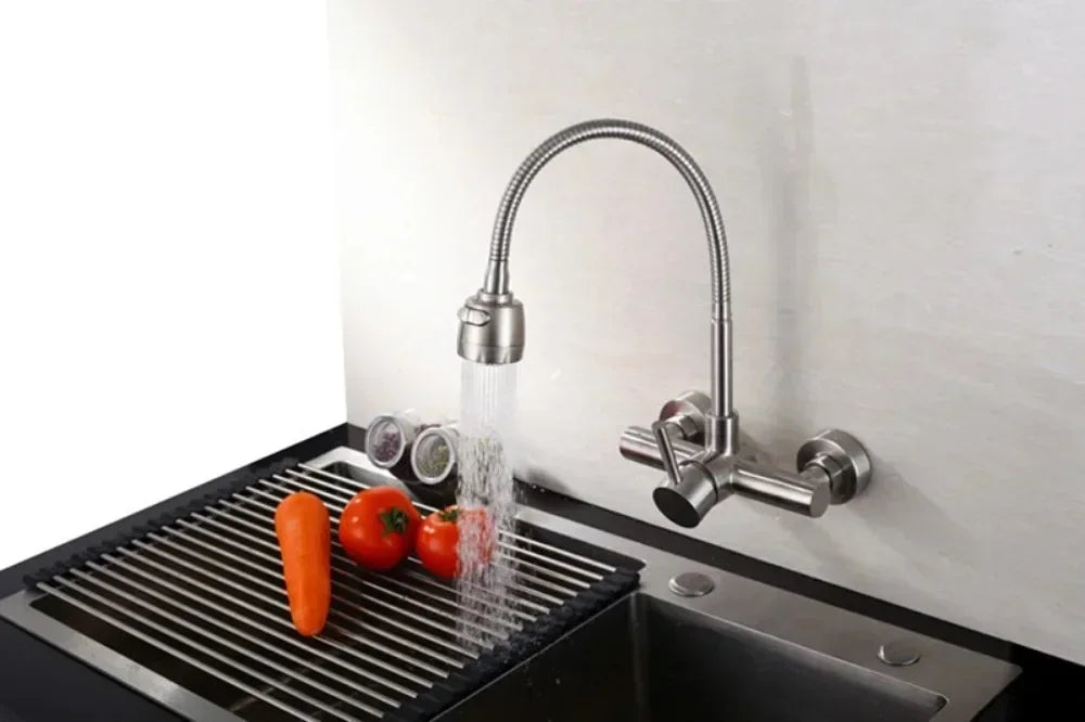 Kitchen Faucet Hot and Cold Water Household Wall Mounted Tap Bathroom Faucet Shower Faucet Bathroom Accessories