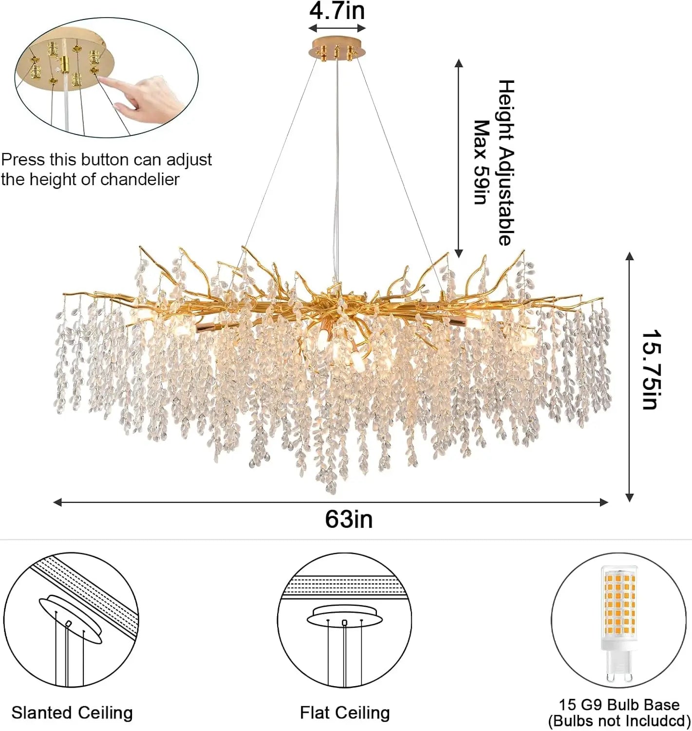 Luxury Tree Branch Crystal Chandeliers