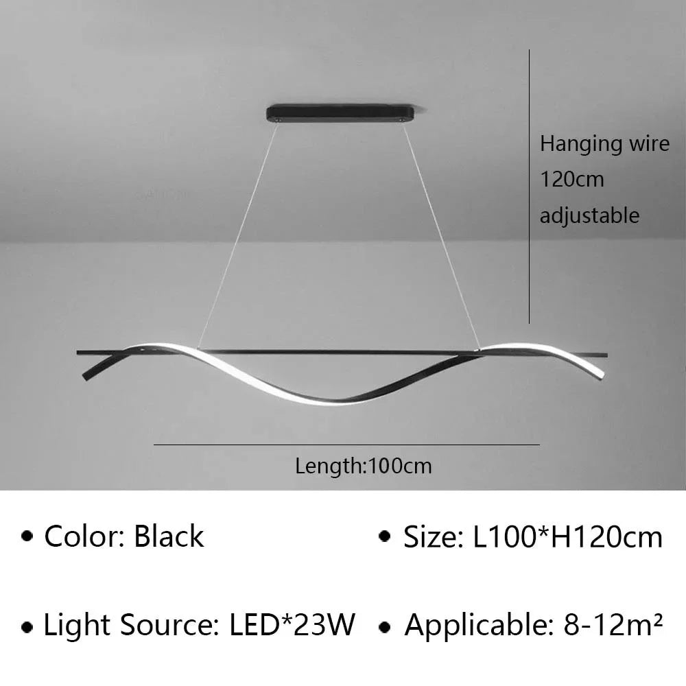 Modern Linear and LED Rope Pendant Lamp