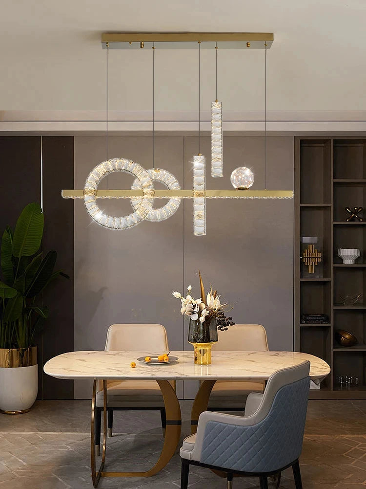 Light Luxury Modern Restaurant Led Chandelier Designer Creativity Is Suitable for Simple Table Lamp Bar Crystal Lamps.