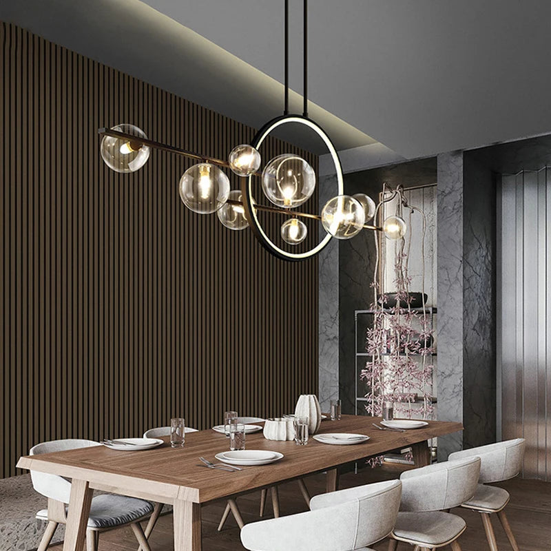 Artpad LED Pendant Lights Lamps for Ceiling Suspension Lamp Glass Ring Light Hanging Lamps for Ceiling Dining Room