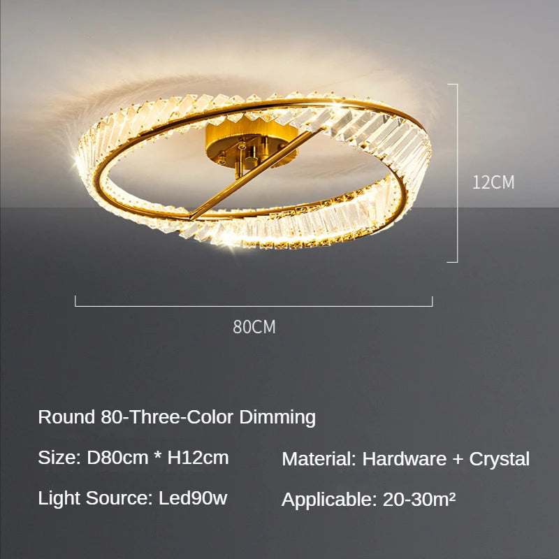 Modern Crystal Lustre Irregular Rings Ceiling Pendant Lamp