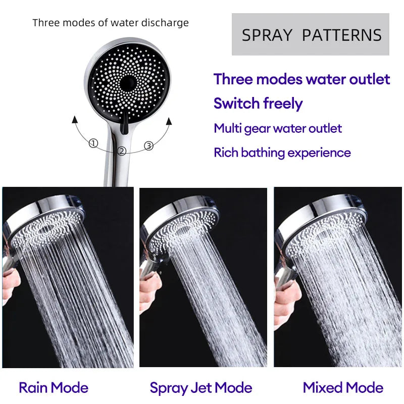 Baokemo 3-function Handheld Shower with Stainless Steel Angle Adjustable Extension Arm, 8-inch/10 Inch Square Top Sprayer Shower