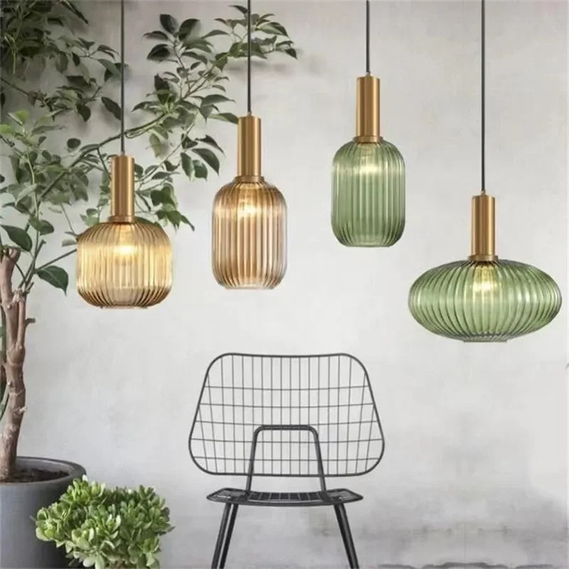 Retro Restaurant Colorfull Glass Pendant Lights