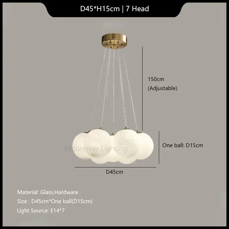 Glass Lampshade Moon Ceiling Pendant Lamp