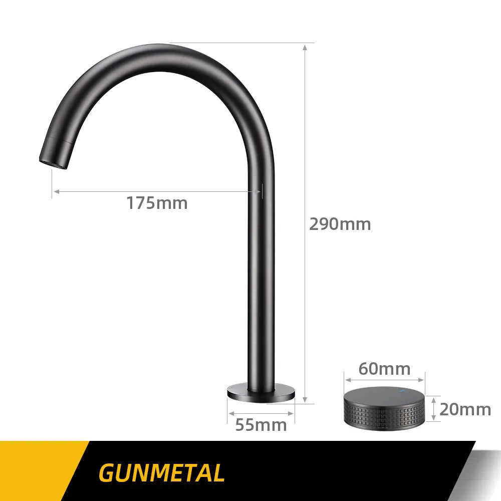 Matte Black Basin faucet  Single Knurled Knob Deck Mounted Widerspread Mixer Hot And Cold Sink Tap 2 Set Brass Restroom Mixer