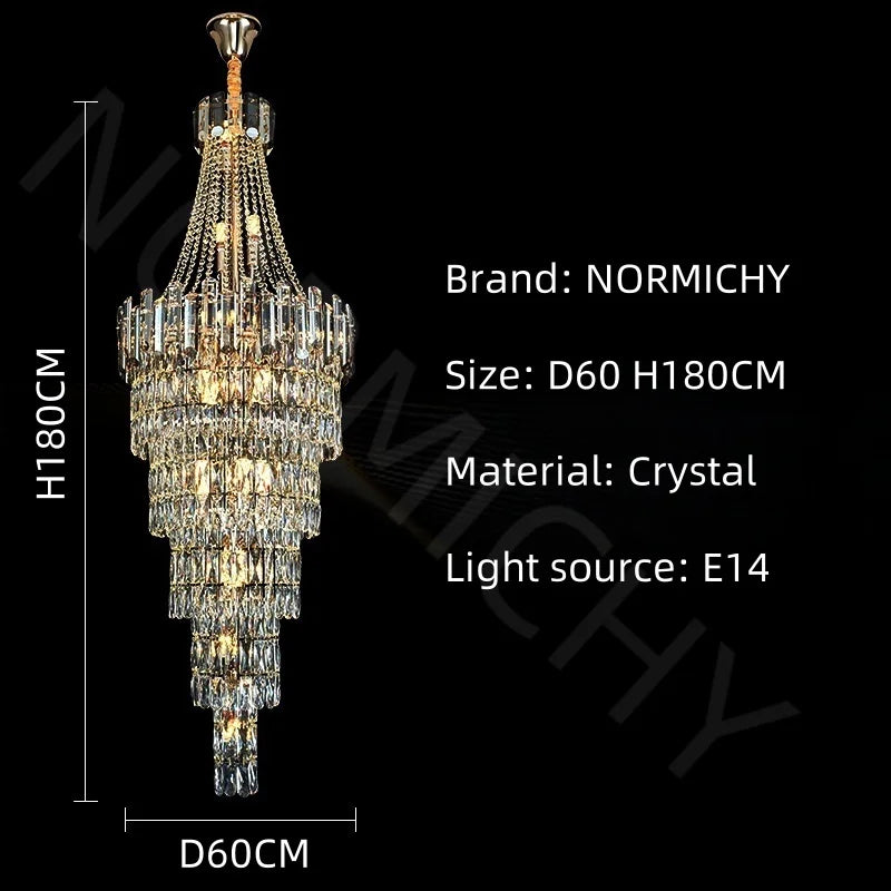 Long Crystal Chandelier