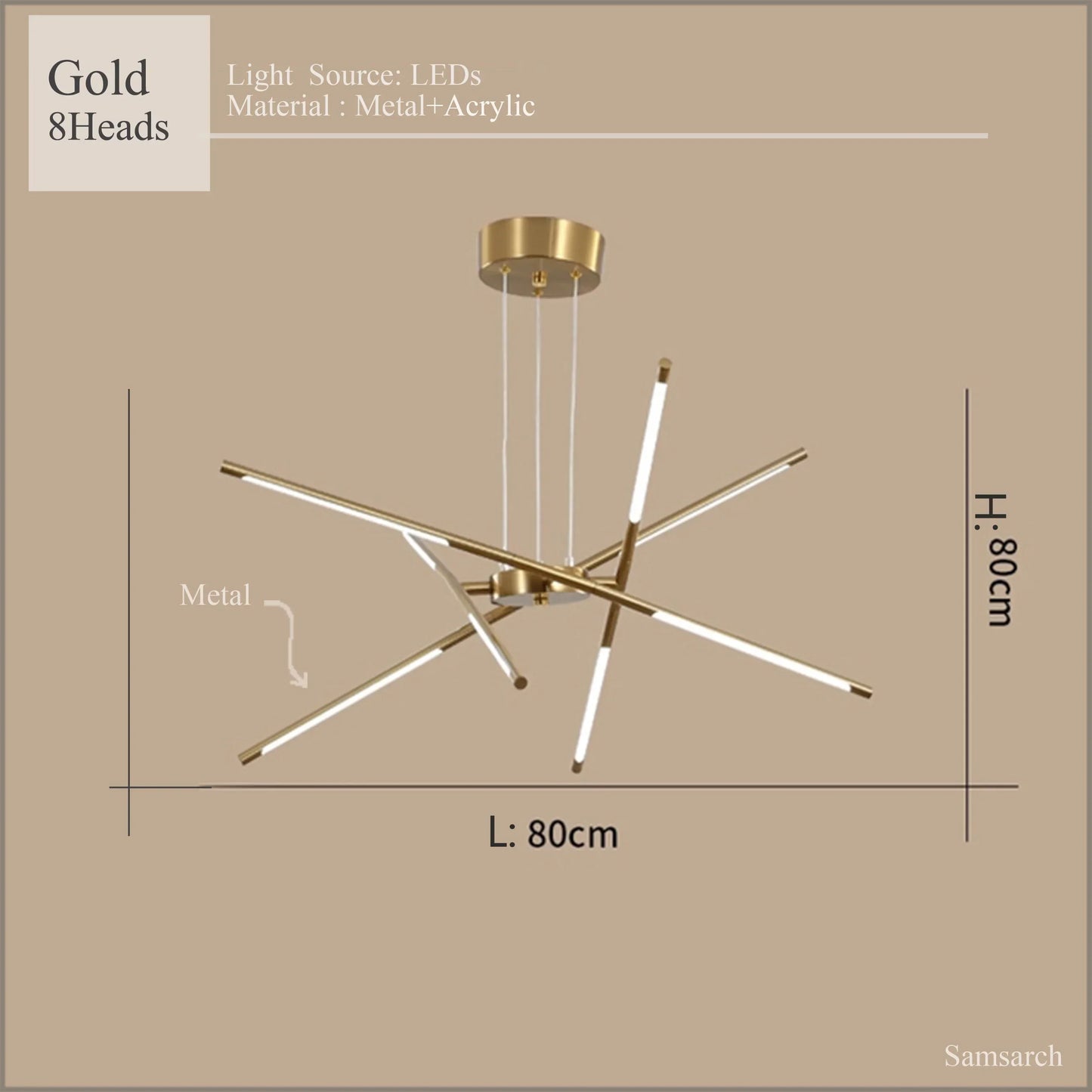 LED Linear Chandelier with Remote Dimmer