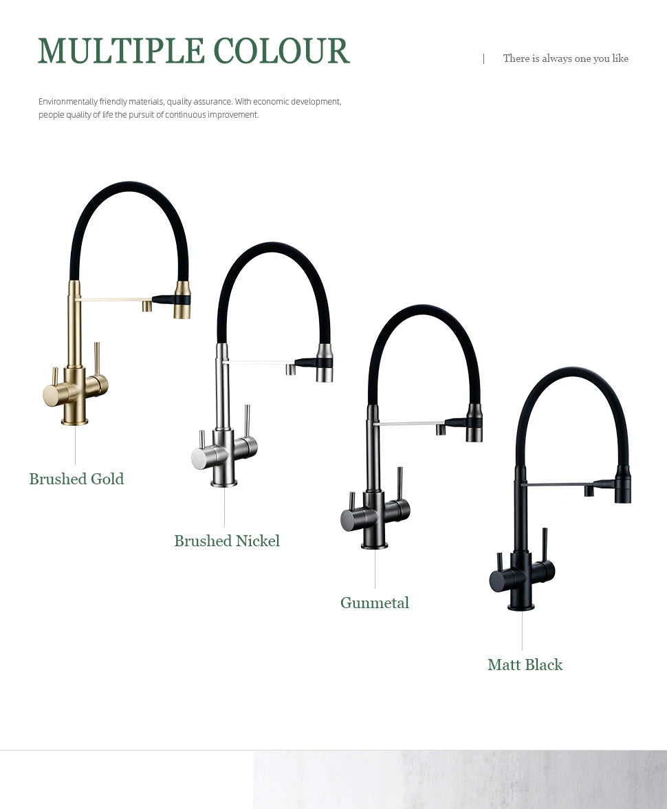 Gunmetal Kitchen Faucet  Brass 3 Ways Sink Mixer Black Hose Mount Pull Out Dual Spray Nozzle Water Kitchen Taps