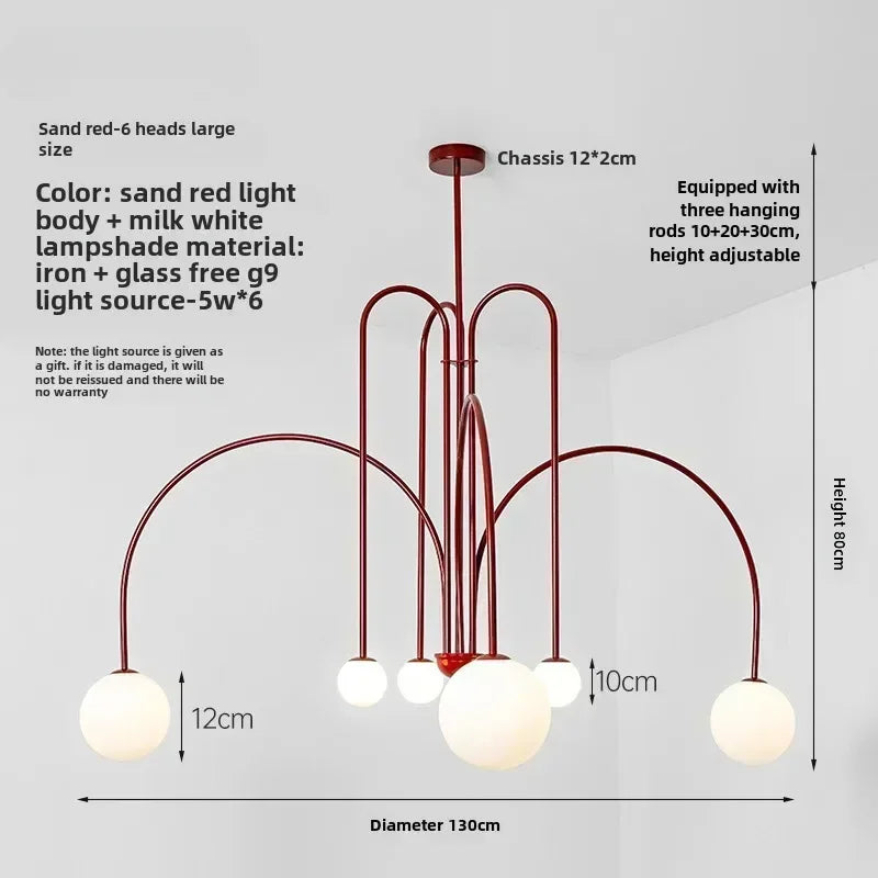 Nordic Retro LED Iron Ceiling Chandelier