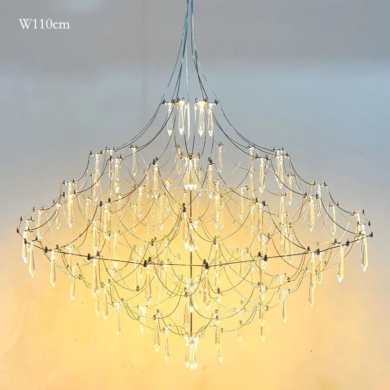 New Light Cube Gypsy Firefly Crystal Chandelier Advanced Sense Empty Living Room Light