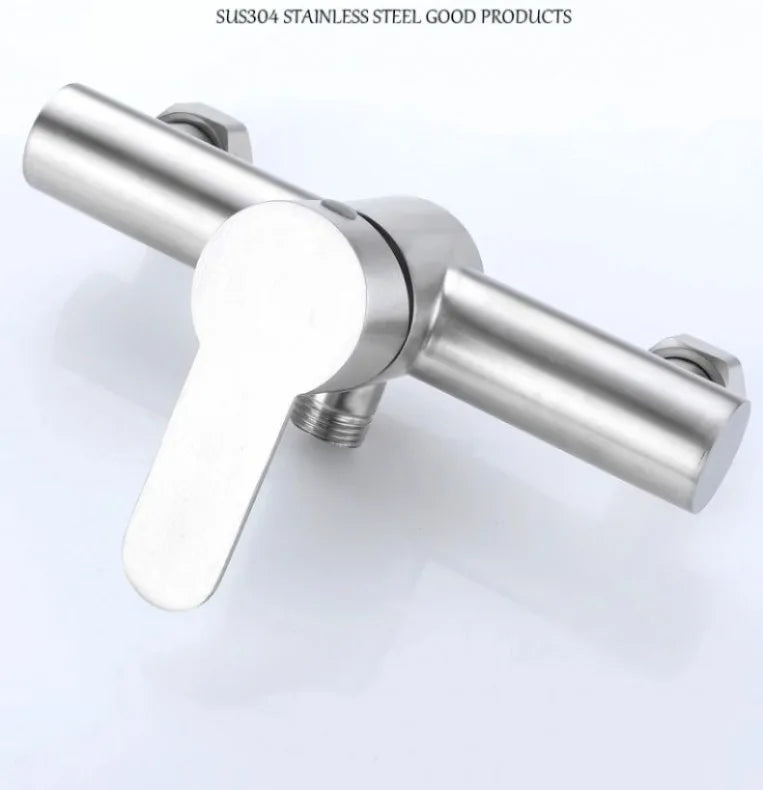 SUS304 stainless steel bathroom shower faucet wall-mounted shower cylinder faucet hot and cold water control valve switch faucet