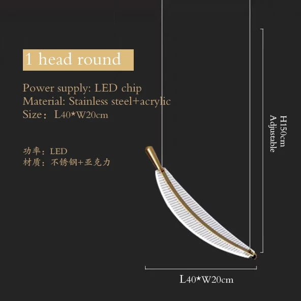 Luxury Modern Minimalist Leaf Art Chandelier