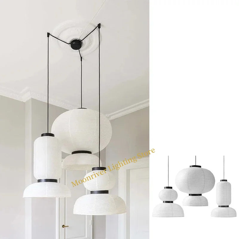 Wabi Sabi Pendant Lamps Rice Paper Chandelier Japan Style Hanging Light for Ceiling Living Room LED Light Room Decor Lustre