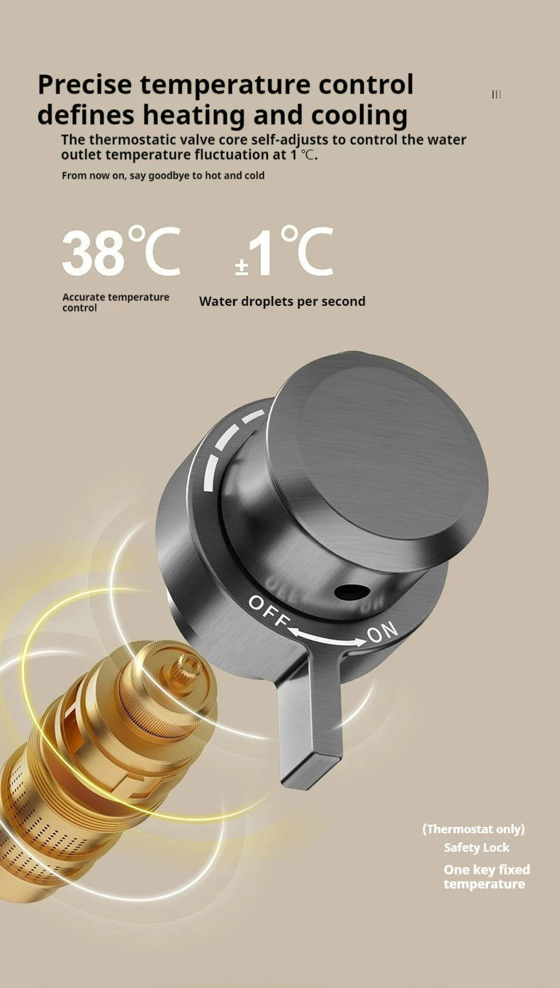 Smart Shower Set with Digital Display LED Atmosphere Light