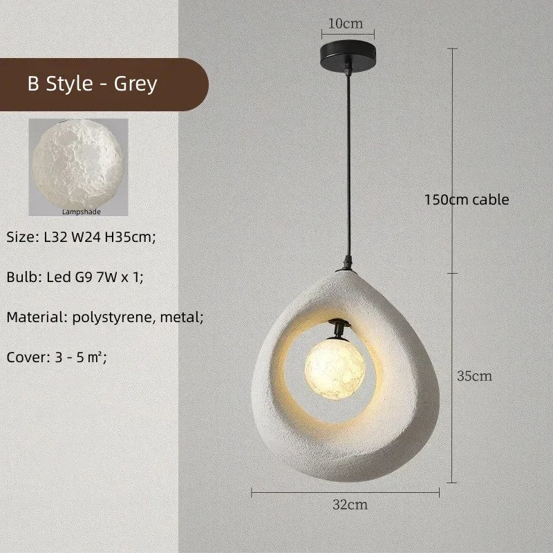 Nordic White Grey Pendant Lights  Led Hanging Lighting Minimalism Suspend Bedroom Home Decor Indoor Lamps Fixtures G9 Lamp Bulb