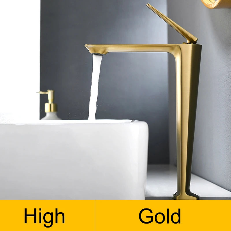 Waterfall Basin Sink Faucet Cold Hot Bathroom Washing Faucet Single Handle Shingle Hole Beautiful Arc Water Sink Tap Mixer