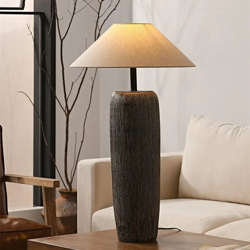 Ceramic Lamp Wabi-Sabi Style Vintage Japanese Floor Lamp