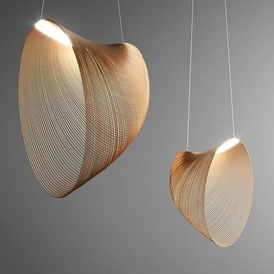 Italian Creative Minimalist Straw Hat Linear LED Pendant Lamps
