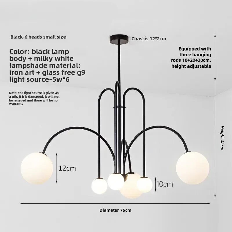 Nordic Retro LED Iron Ceiling Chandelier