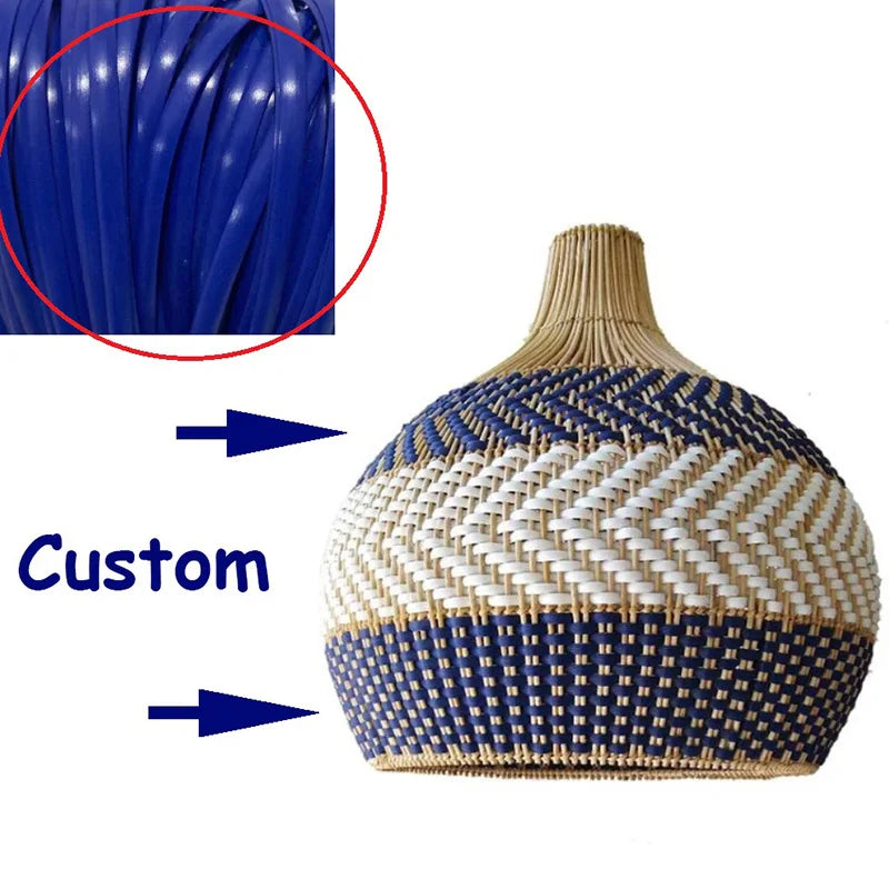 New Rattan Pendant Lights Creative Color Matching Rattan Lamp Chinese Style Luminaire for Dining Room Restaurant Suspension Lamp