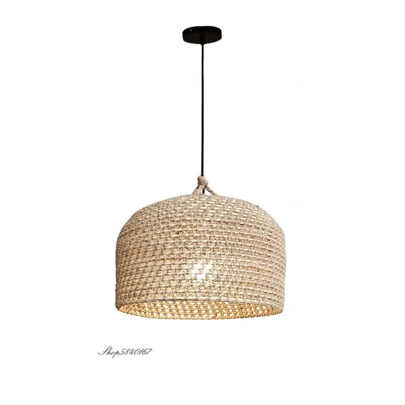Asian Style Vintage Hemp Rope Pendant Light