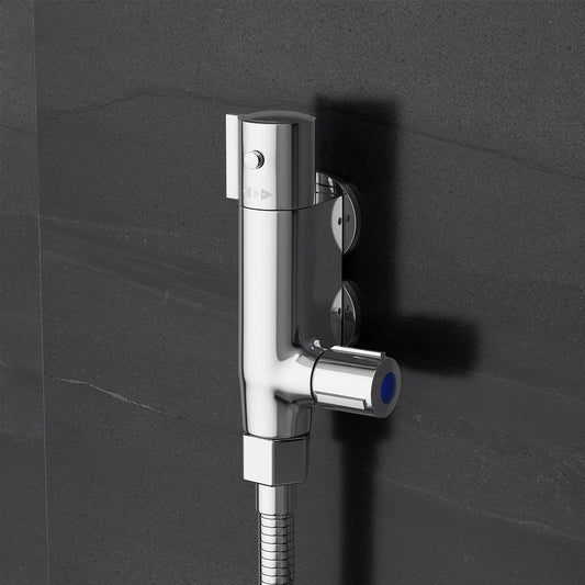 MORADO Thermostatic Caravans Shower Mixer Camper Van Yacht Mini Vertical Shower Mixer Chrome Brass Bath Shower Faucet Valve