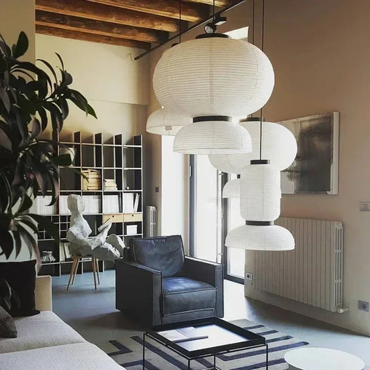 Japanese Wabi-Sabi Rice Paper Pendant Lamp