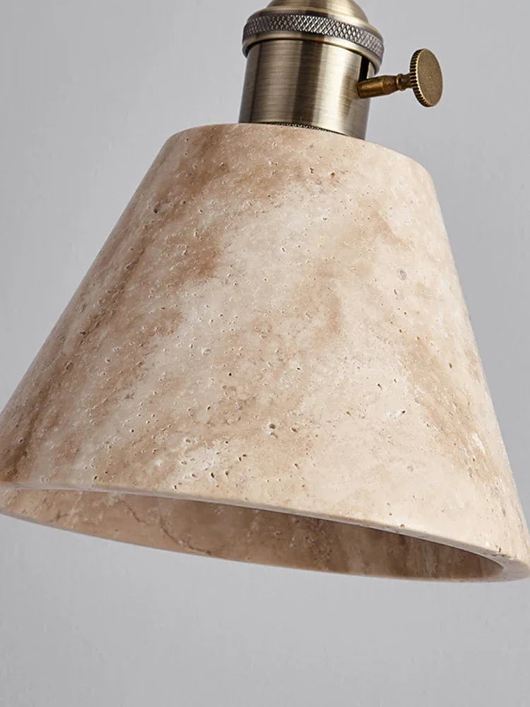 Japanese Wabi-Sabi Style Nordic Bedroom Natural Yellow Travertine Pendant Light Retro Bedroom Bedside Lamp Bar Cream Decoration