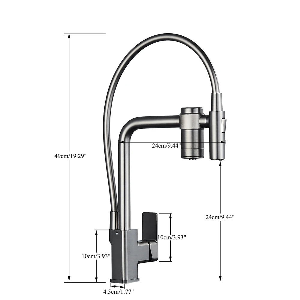 Black Filter Water Kitchen Faucet Black Pull Down Sprayer Brass Purification Feature Tap 360 Swivel Purification Mixer Taps