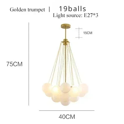 37 Glasses Bubble Nordic Frosted Chandeliers