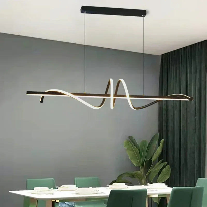 Modern Linear and LED Rope Pendant Lamp