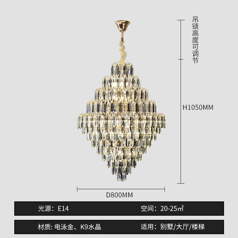Designer LED Tiered Light Luxury Chandelier