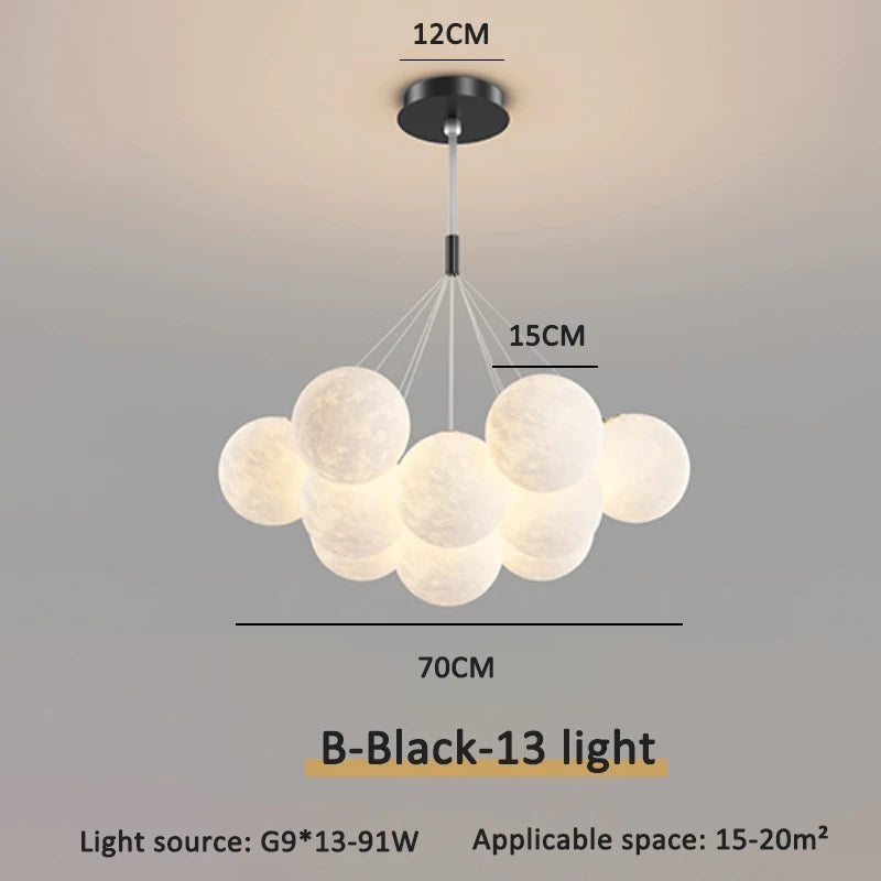 Children Chandelier Lights for Bedroom Living Room Lighting Modern Bubble Pendant Lamps 3D Printing Moon Sconces Remote Control
