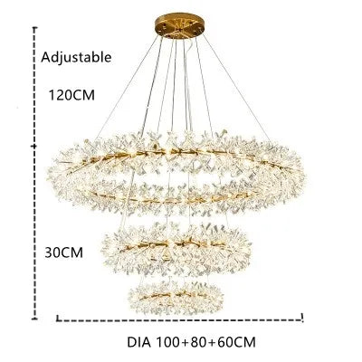 Modern lustre Flower Crystal Chandelier Nordic Luxury Hanging Lamp Indoor Lighting Home Decor For Living Room Bedroom Restaurant