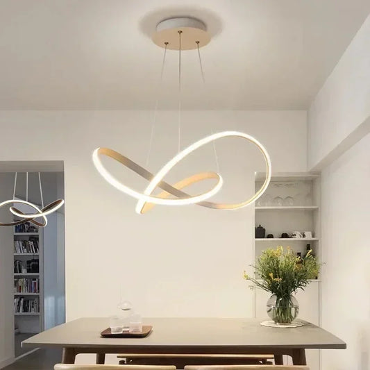 Modern LED Pendant Light Minimalist Chandelier with Remote