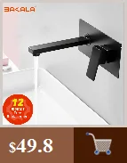 BAKALA Wash Basin Bathroom Faucet Hot And Cold Water Wall Mount Mixer Sink Tap Swivel Spout Bath With Modern Single Lever Handle