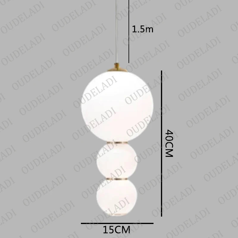 Nordic Glass Ball Hoist Hanging Lamp