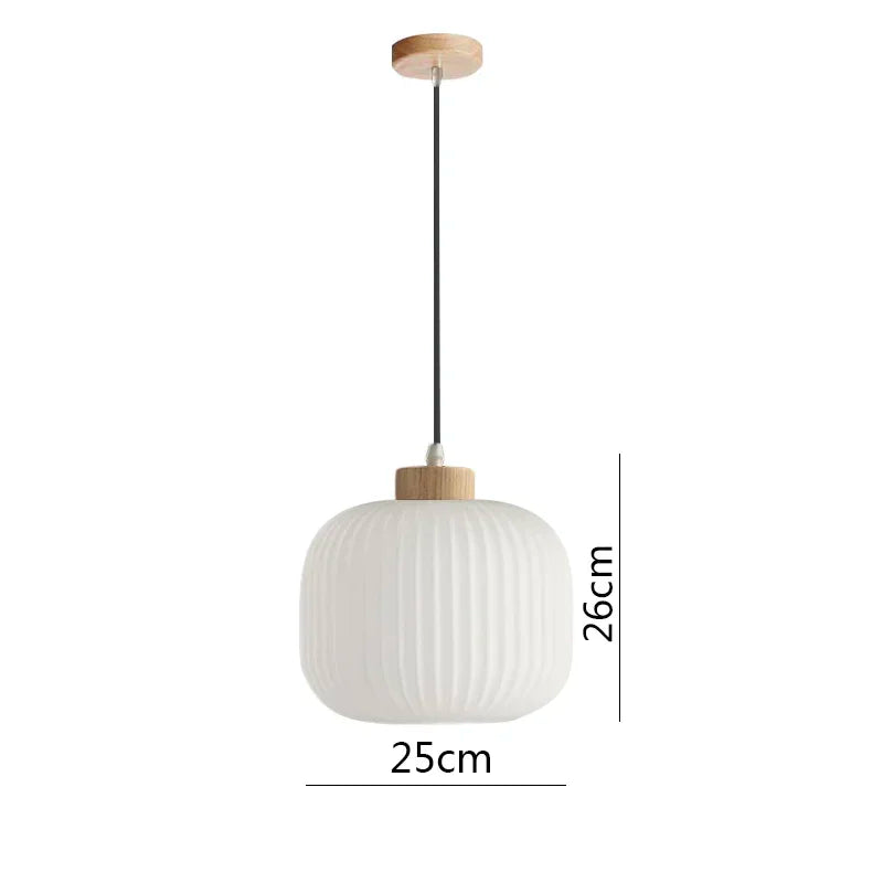 Japanese Wabi Sabi Style White Glass Lamp