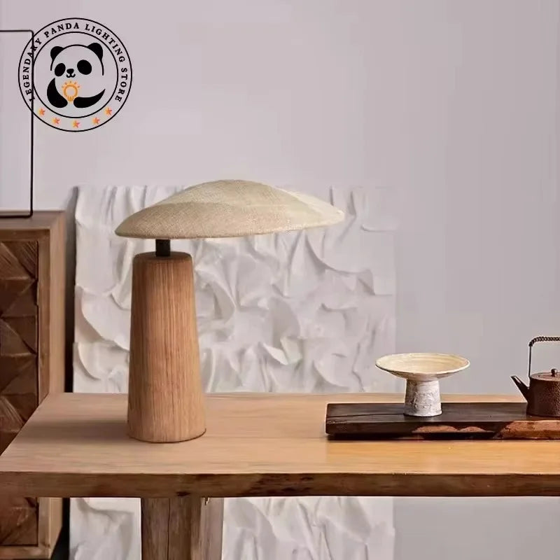 Japanese Zen Art Wabi-sabi Solid Wood Table Lamp