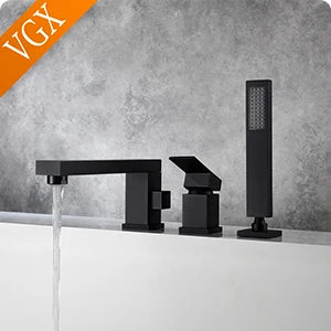 VGX Thermostatic Shower System Set Smart Digital Bathroom Shower Faucet Set Temperature Display Rainlfall Bathroom Shower Set