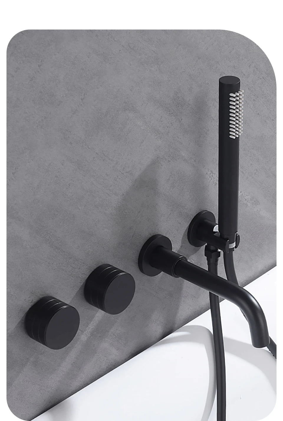Bathroom Shower Faucet Set Black Mixer Valve Brushed Gold Solid Brass Hand Bath Tub Spout Two Ways Hot Cold Mixing Kit White