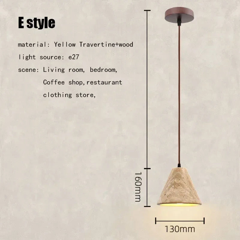 White Travertine and Marble Droplight