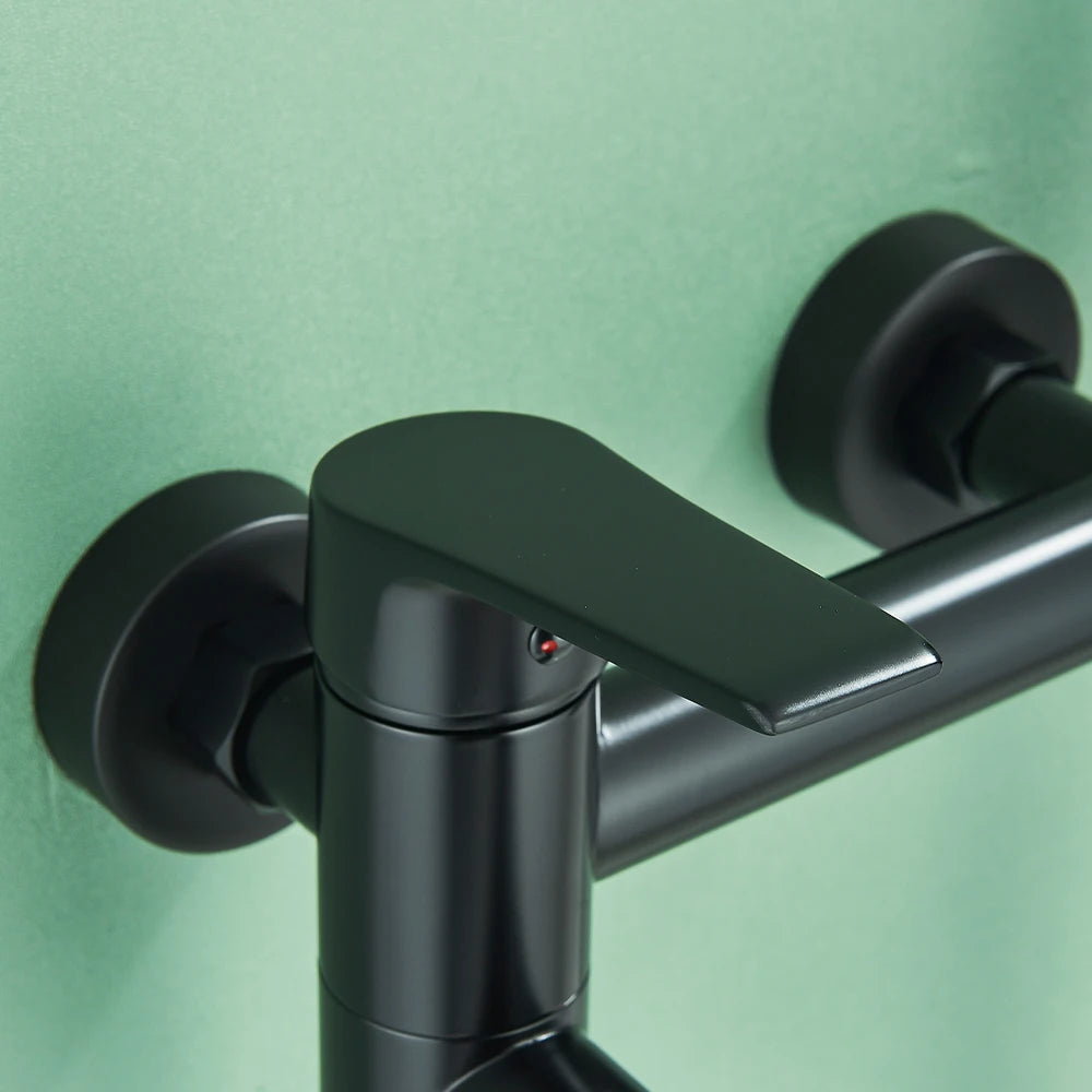 Black Waterfall Bathtub Faucet Hot Cold Water Mixer Tap Bathroom Bathtub  Faucets Wall-mounted Black Tap
