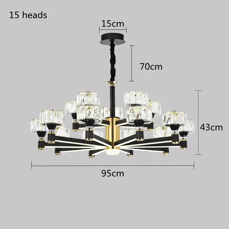 Nordic LED Luxury Living Room in Gold and Black