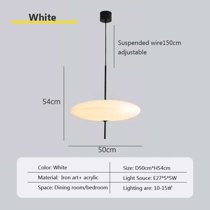 50cm Black+White Modern Flying Saucer Pendant Light